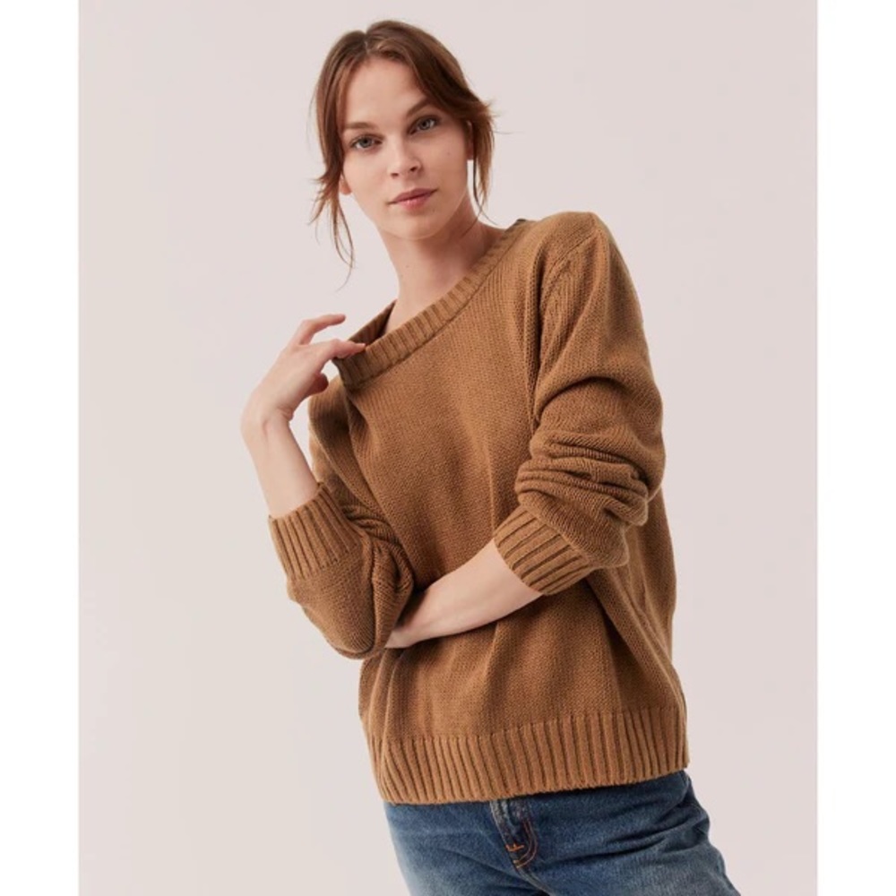 NWT Pact Open Knit Sweater Camel